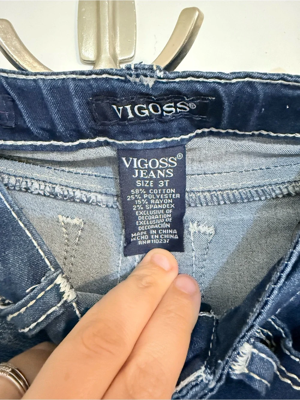 Vigoss Dark Blue Skinny Jeans with Sequin Owl Pockets
